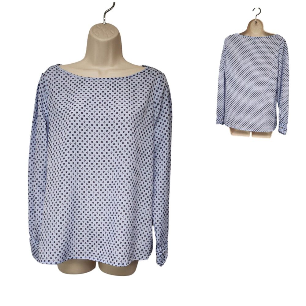 Banana Republic Women Long Sleeve Multicolor Blue Floral Blouse Shirt Size M